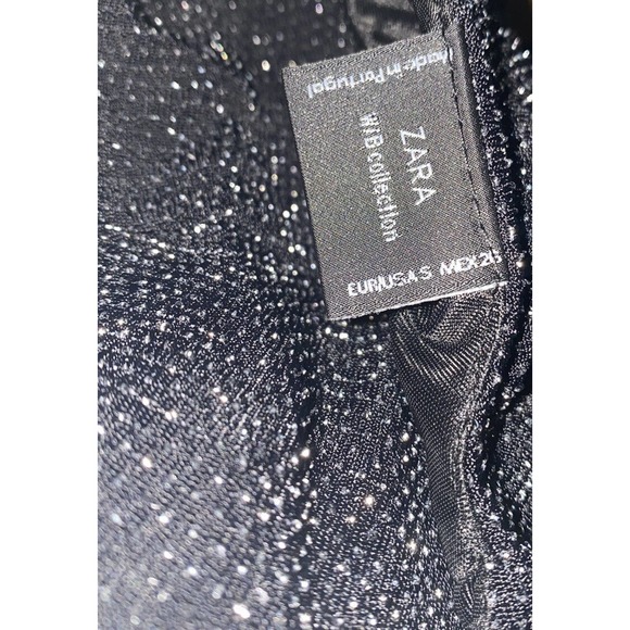 Zara |‎ W&B Collection Glitter Cocktail ALine Sleeve Dress Size Small - Picture 3 of 5